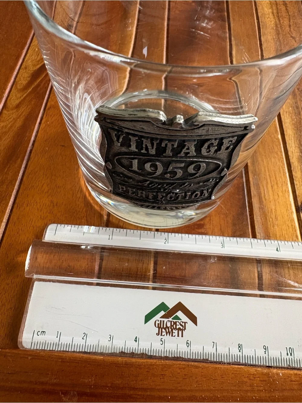 Vintage 1959 “Aged To Perfection” Whiskey Bourbon Glass - Pewter